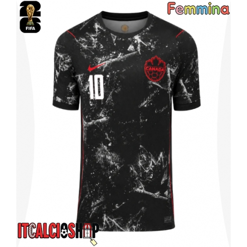 Canada Jonathan David #10 Seconda Maglia Femmina Mondiali 2026 Manica Corta